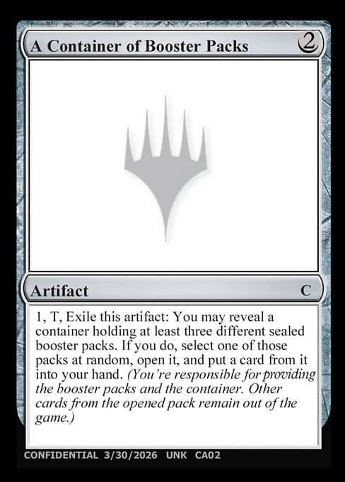 A Container of Booster Packs