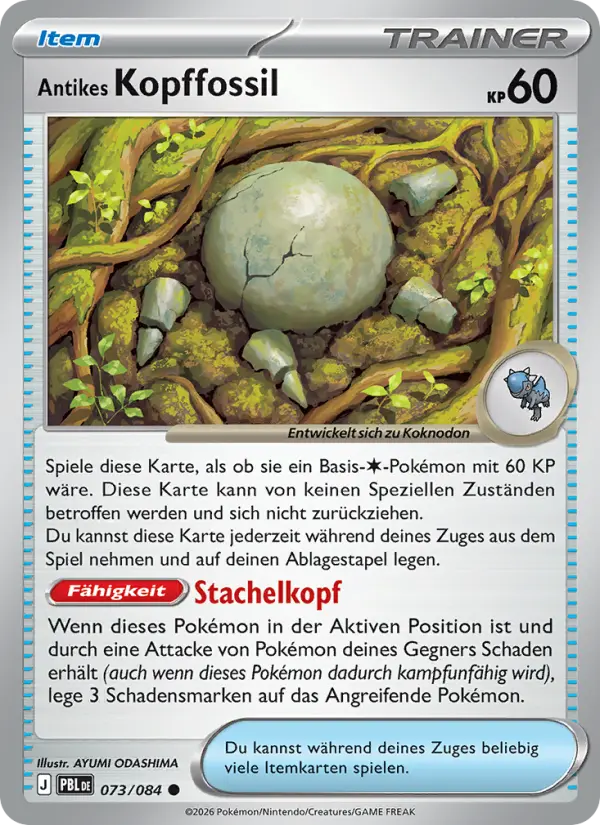Antikes Kopffossil
