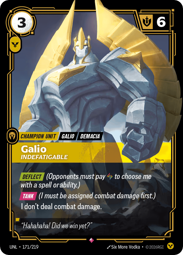 Galio, Indefatigable