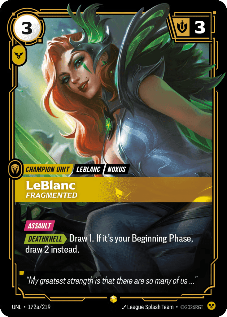 Leblanc, Fragmented