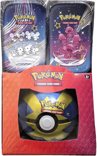 Retail Exclusive Pokémon Paldean Fates Mini Tins + Poké Ball Tin