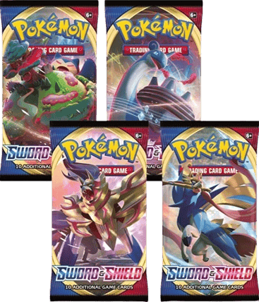 Sword & Shield Base Set Booster Pack Art Bundle (Set of 4)